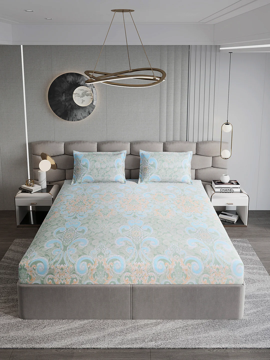 393 GSM Polyester King Bed 1 Bedsheet with 2 Pillow Cover (Golden Choice) - Image 3