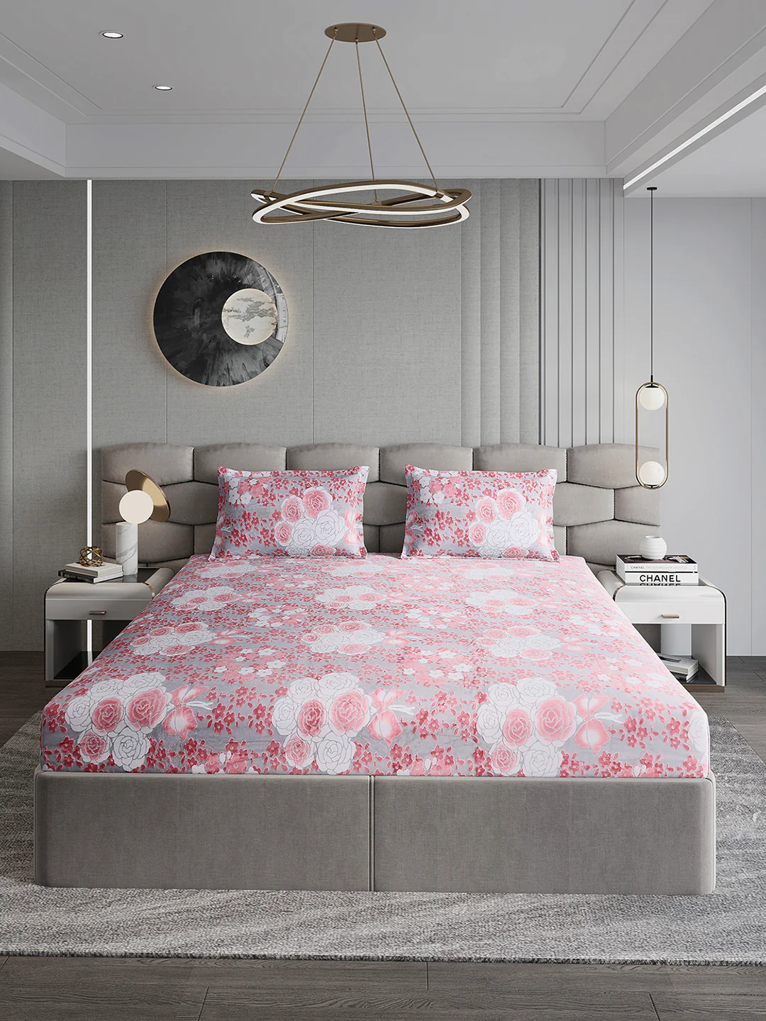 393 GSM Polyester King Bed 1 Bedsheet with 2 Pillow Cover (Golden Choice) - Image 2