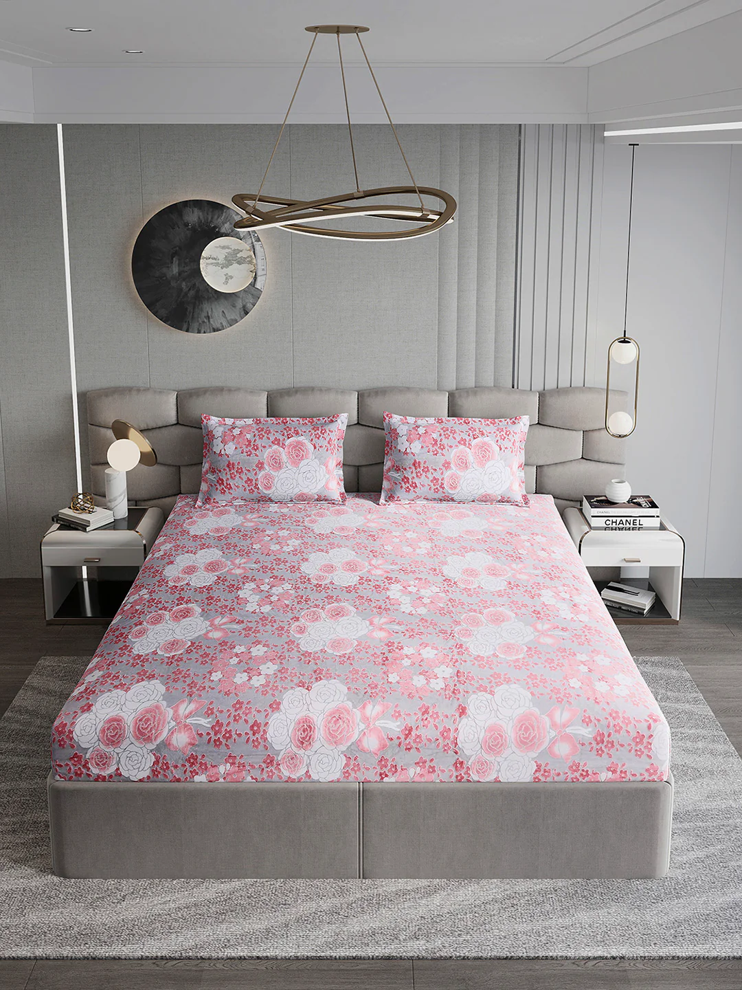 393 GSM Polyester King Bed 1 Bedsheet with 2 Pillow Cover (Golden Choice) - Image 3