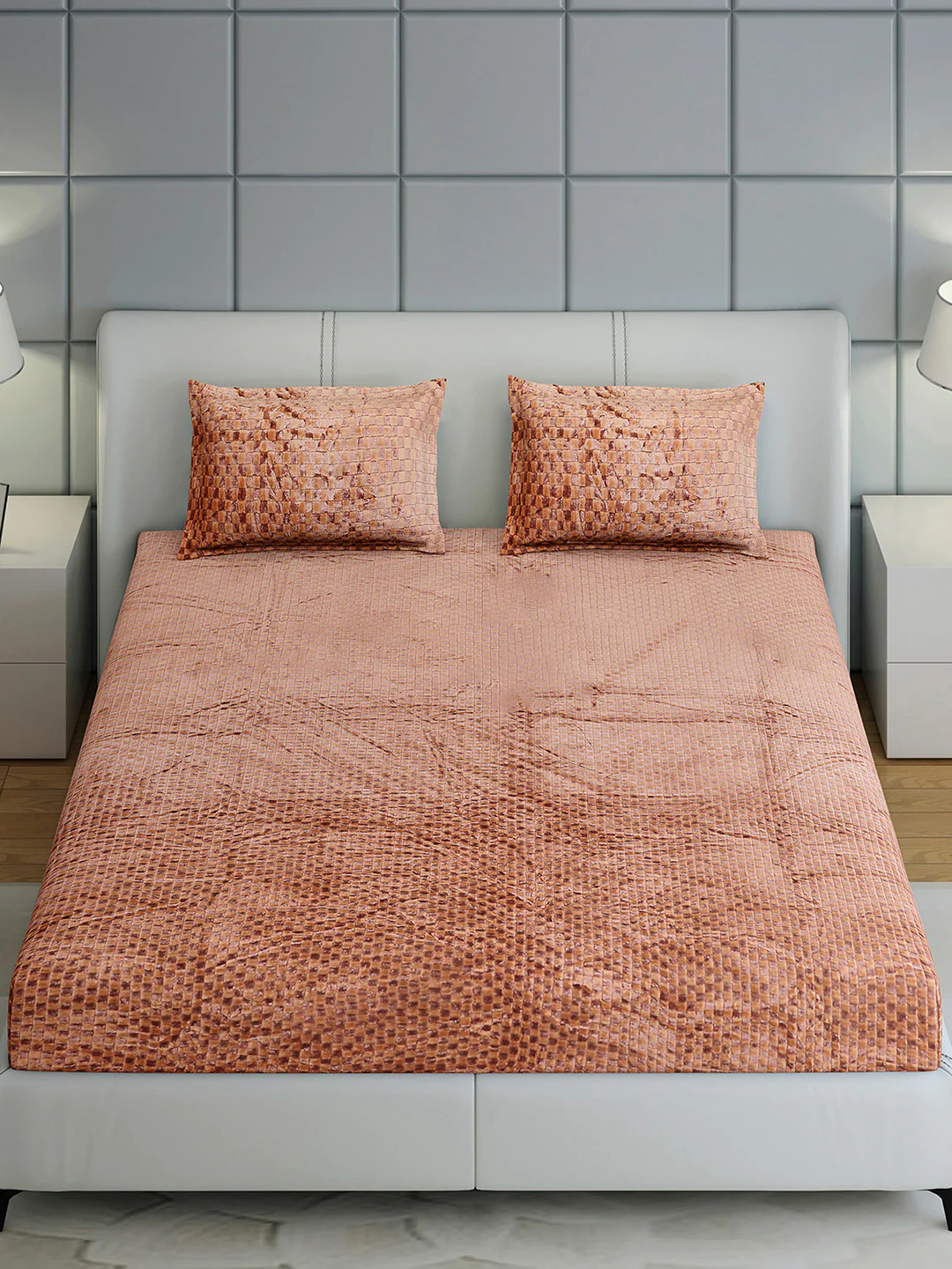 300 GSM Polyester King Bed 1 Bedsheet with 2 Pillow Cover (Seven Seas) - Image 3