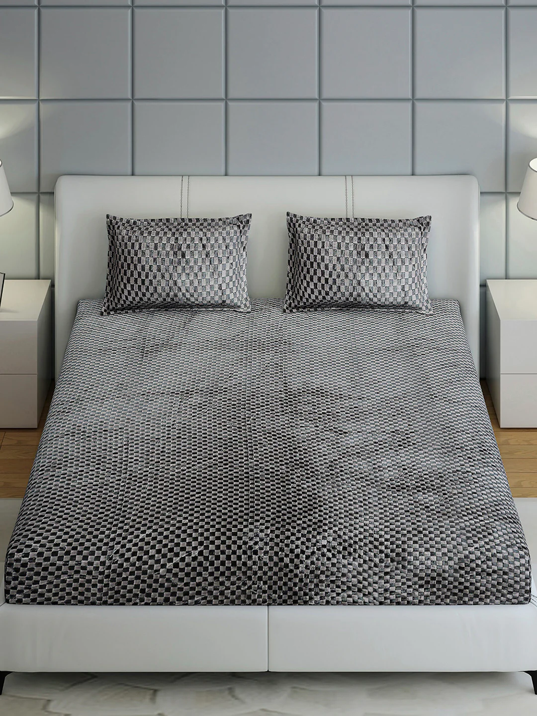300 GSM Polyester King Bed 1 Bedsheet with 2 Pillow Cover (Seven Seas) - Image 3