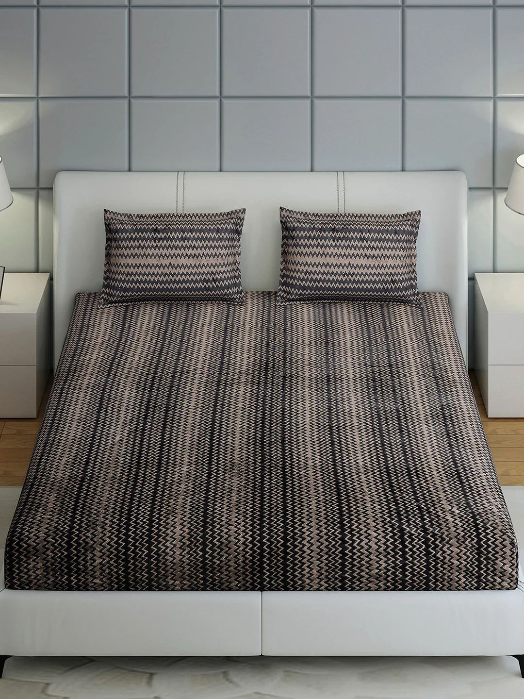 393 GSM Polyester King Bed 1 Bedsheet with 2 Pillow Cover (Spherix) - Image 3