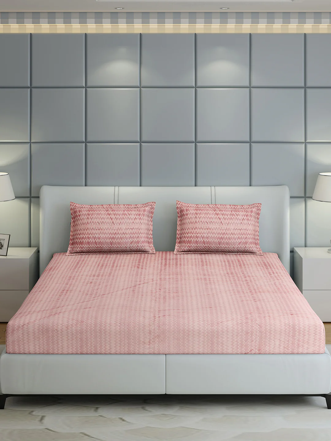 393 GSM Polyester King Bed 1 Bedsheet with 2 Pillow Cover (Spherix) - Image 2