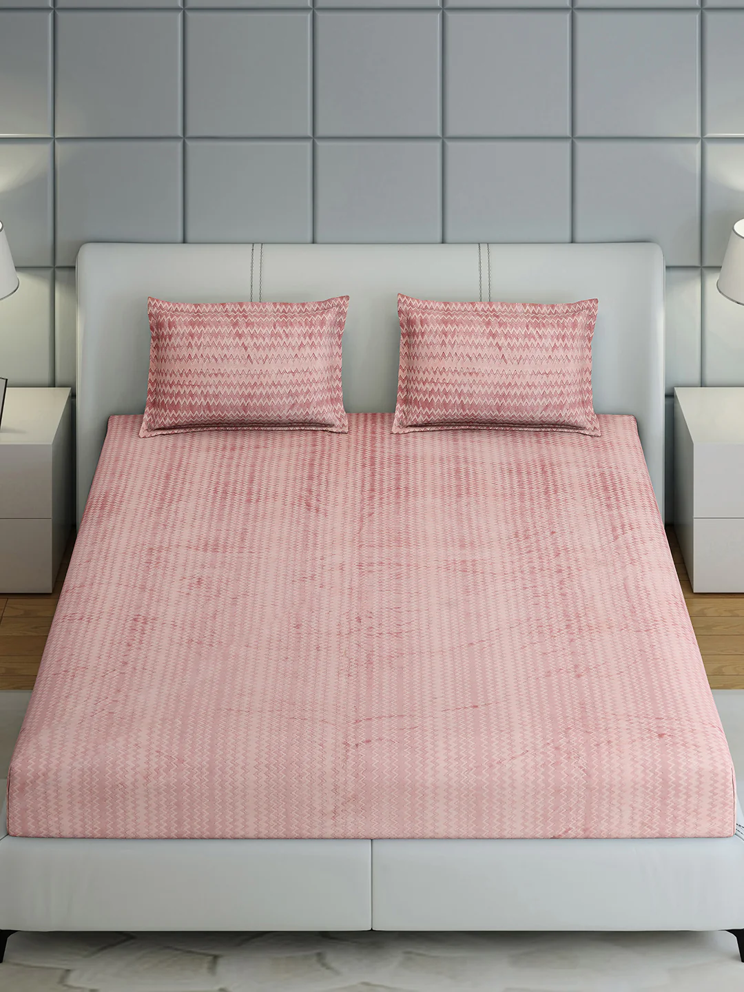 393 GSM Polyester King Bed 1 Bedsheet with 2 Pillow Cover (Spherix) - Image 3