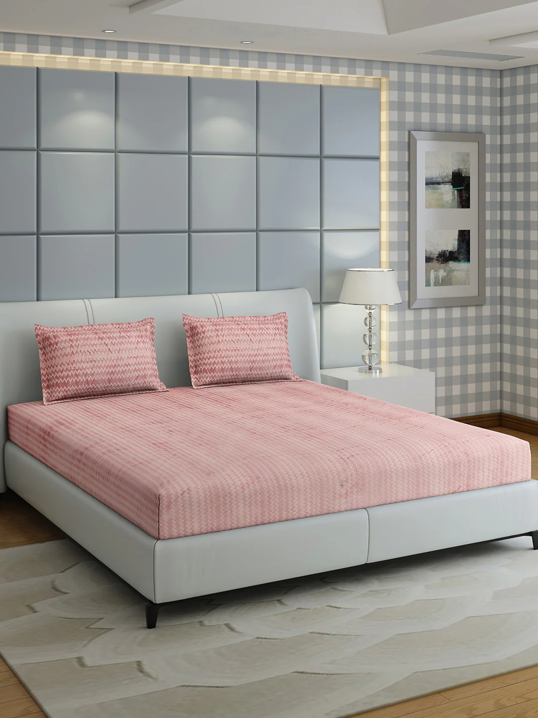 393 GSM Polyester King Bed 1 Bedsheet with 2 Pillow Cover (Spherix) - Image 4