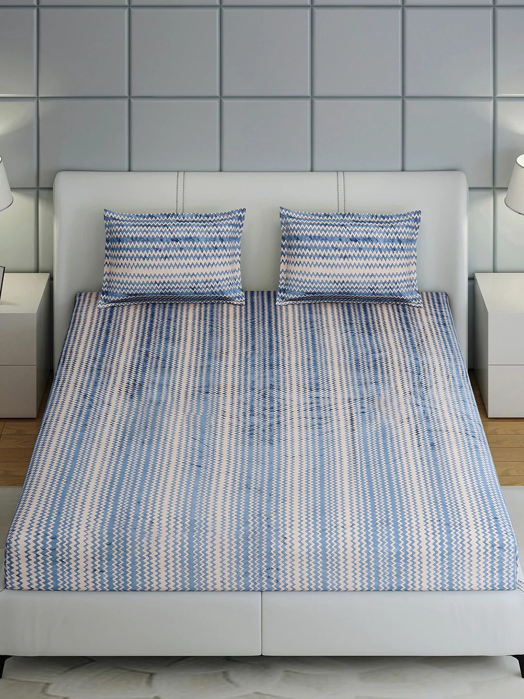 393 GSM Polyester King Bed 1 Bedsheet with 2 Pillow Cover (Spherix) - Image 3