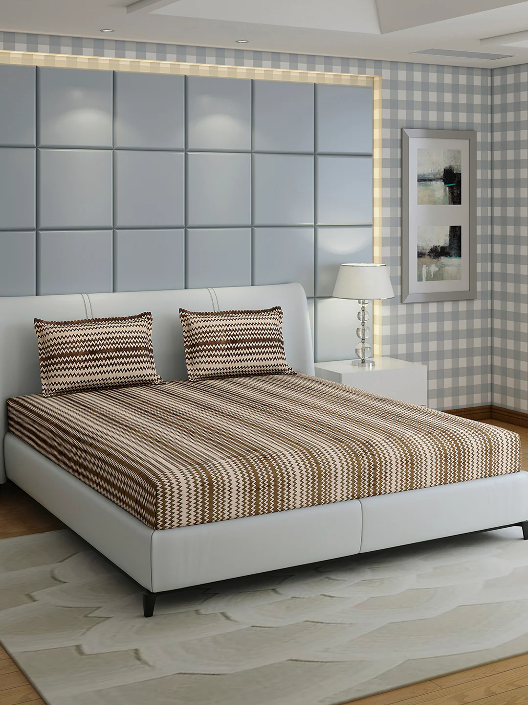 393 GSM Polyester King Bed 1 Bedsheet with 2 Pillow Covers (Spherix) - Image 4