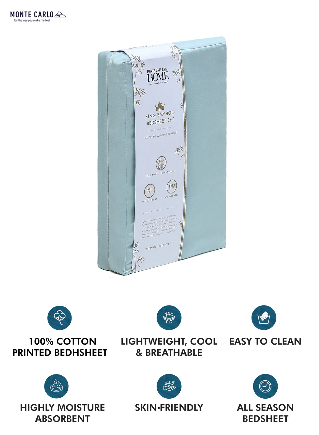 400 TC Cotton Double Bedsheet with 2 Pillow Covers - Image 9