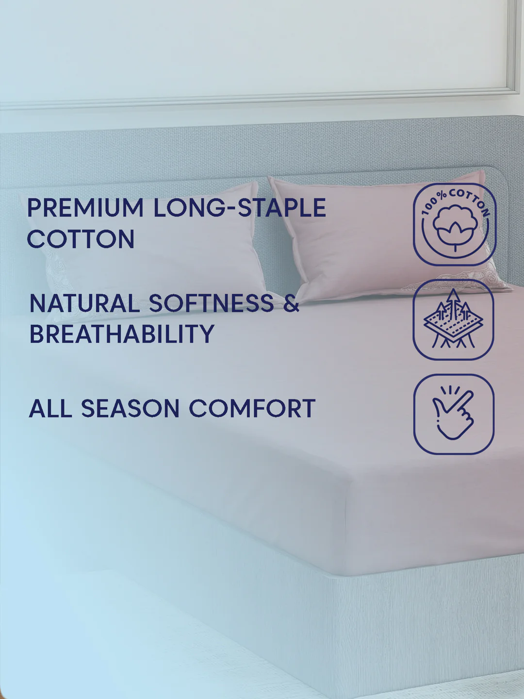 Luxury 400 TC Pure Cotton King Size Bedsheet with 2 Pillow Covers Lace Magic Collection - Image 9