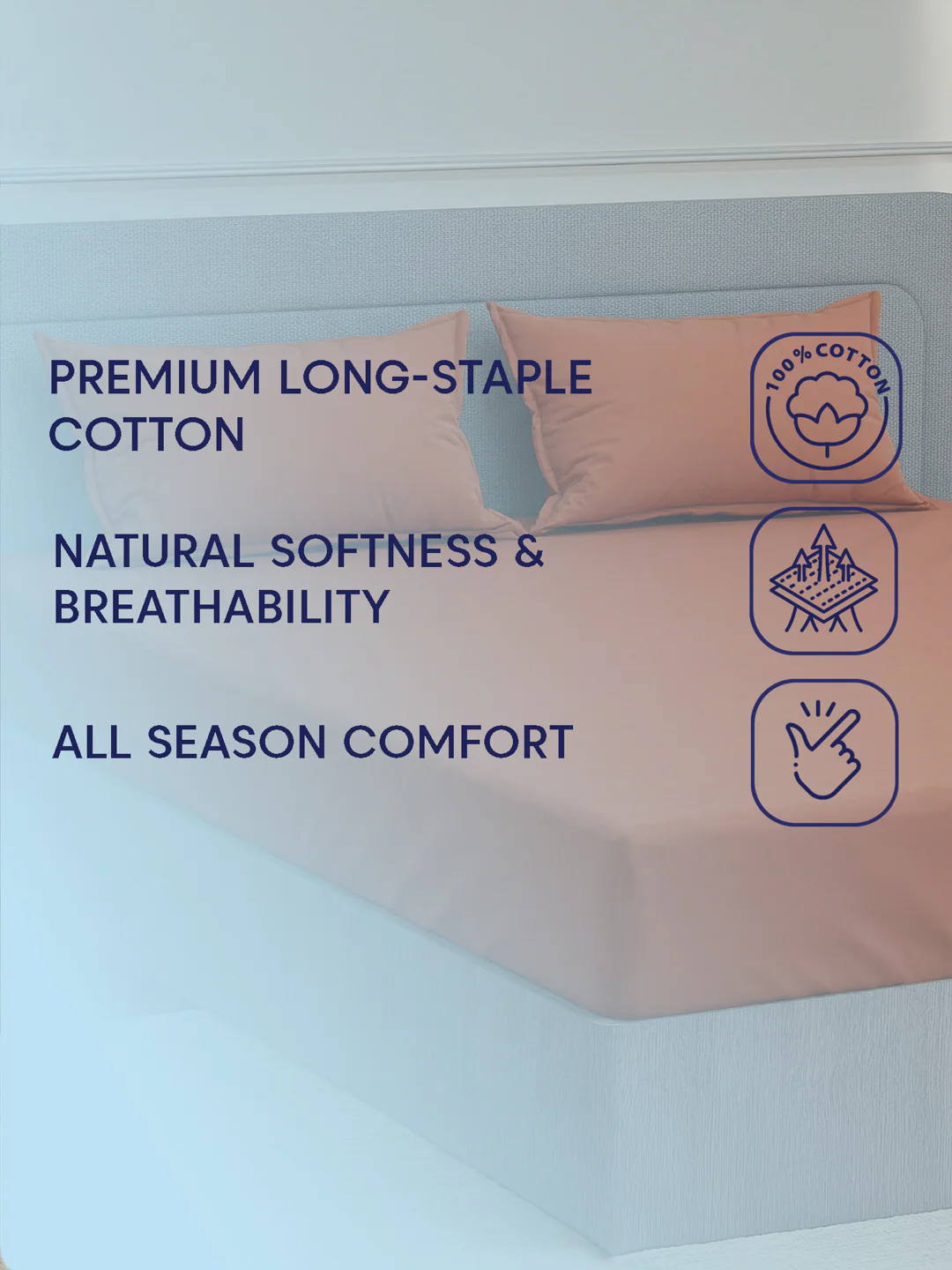 Luxury 400 TC Pure Cotton King Size Bedsheet with 2 Pillow Covers Lace Magic Collection - Image 9