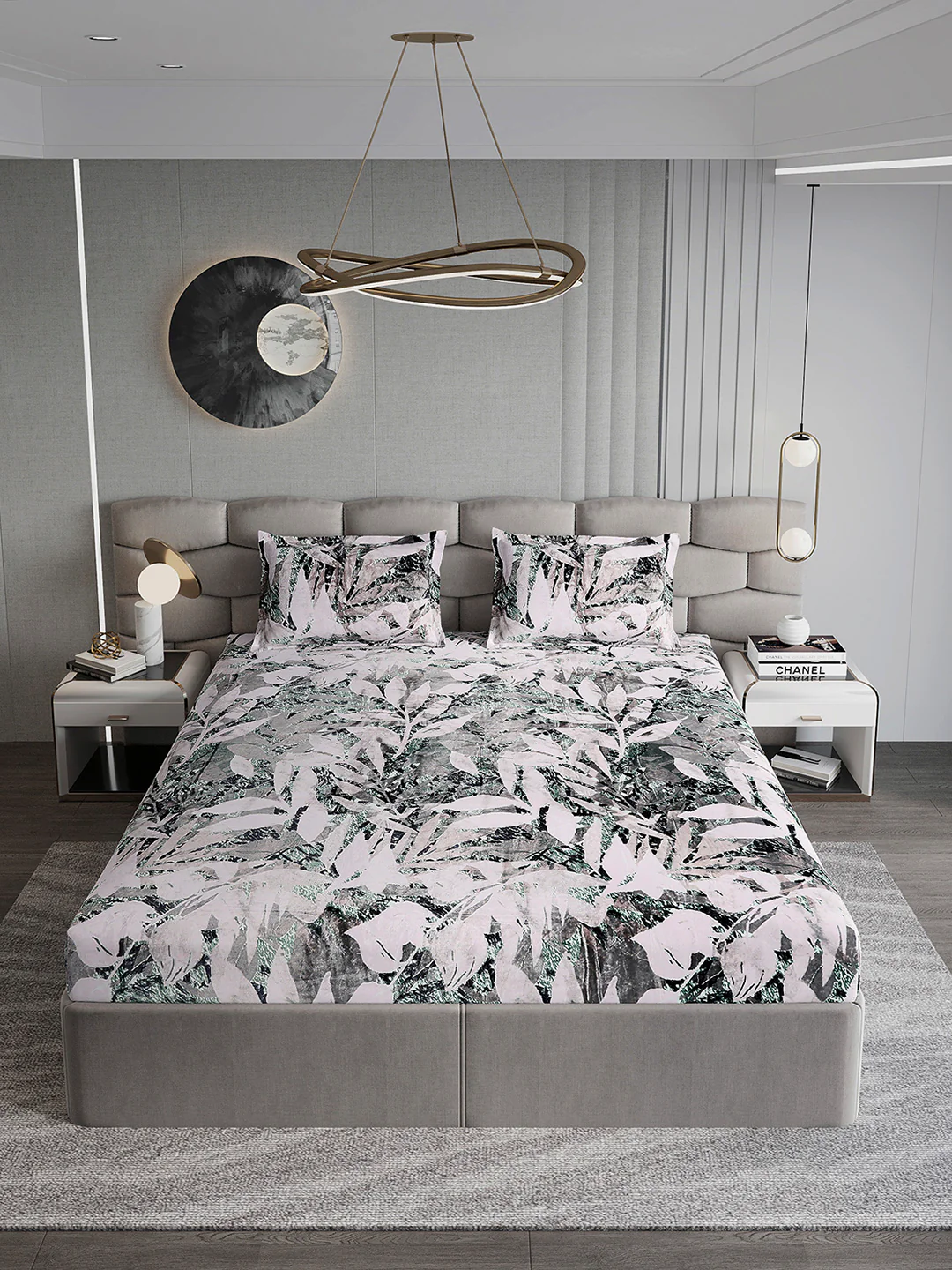 404 GSM Polyester Double Bed 1 Bedsheet with 2 Pillow Cover (Ruby Gold) - Image 3