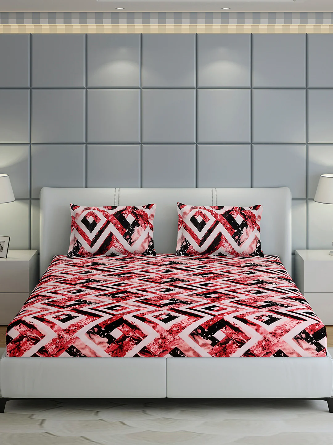 404 GSM Polyester King Bed 1 Bedsheet with 2 Pillow Cover (Aura) - Image 2