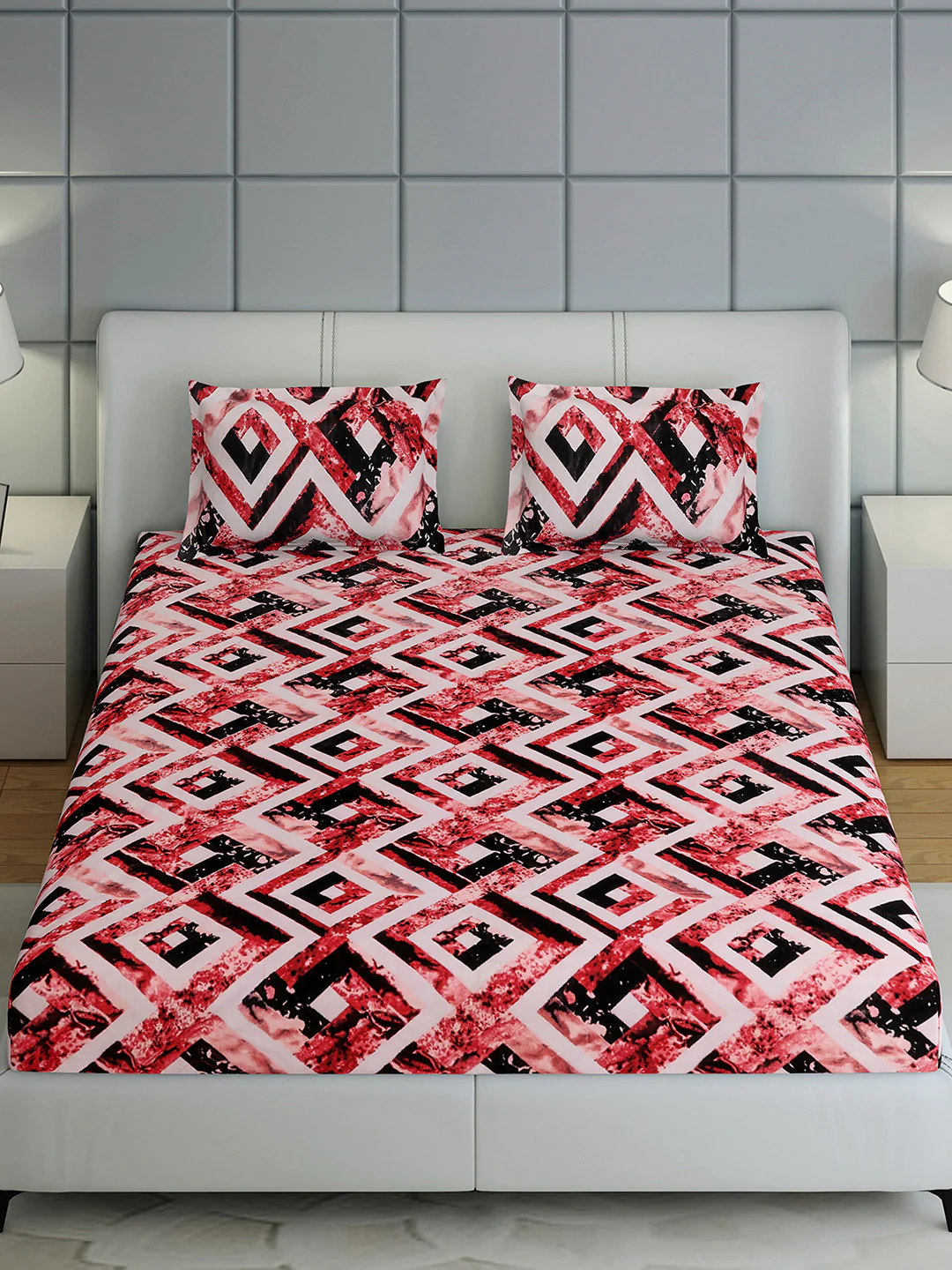 404 GSM Polyester King Bed 1 Bedsheet with 2 Pillow Cover (Aura) - Image 3