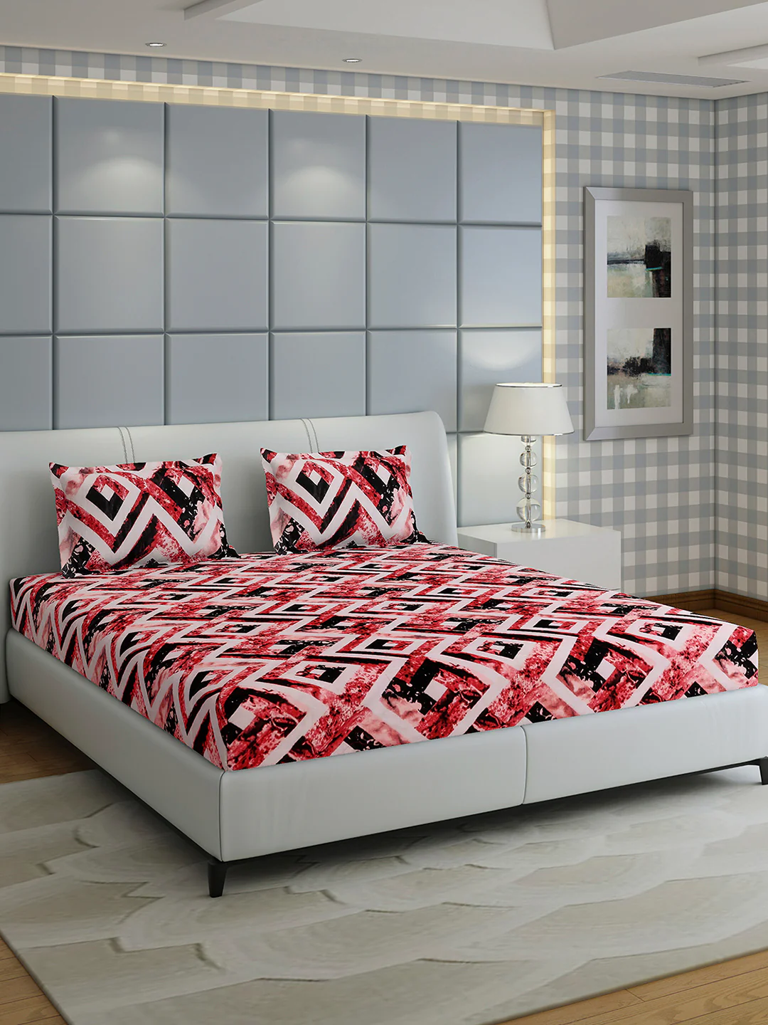 404 GSM Polyester King Bed 1 Bedsheet with 2 Pillow Cover (Aura) - Image 4