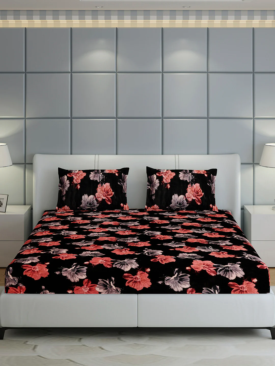 413 GSM Polyester King Bed 1 Bedsheet with 2 Pillow Cover (Aura) - Image 2
