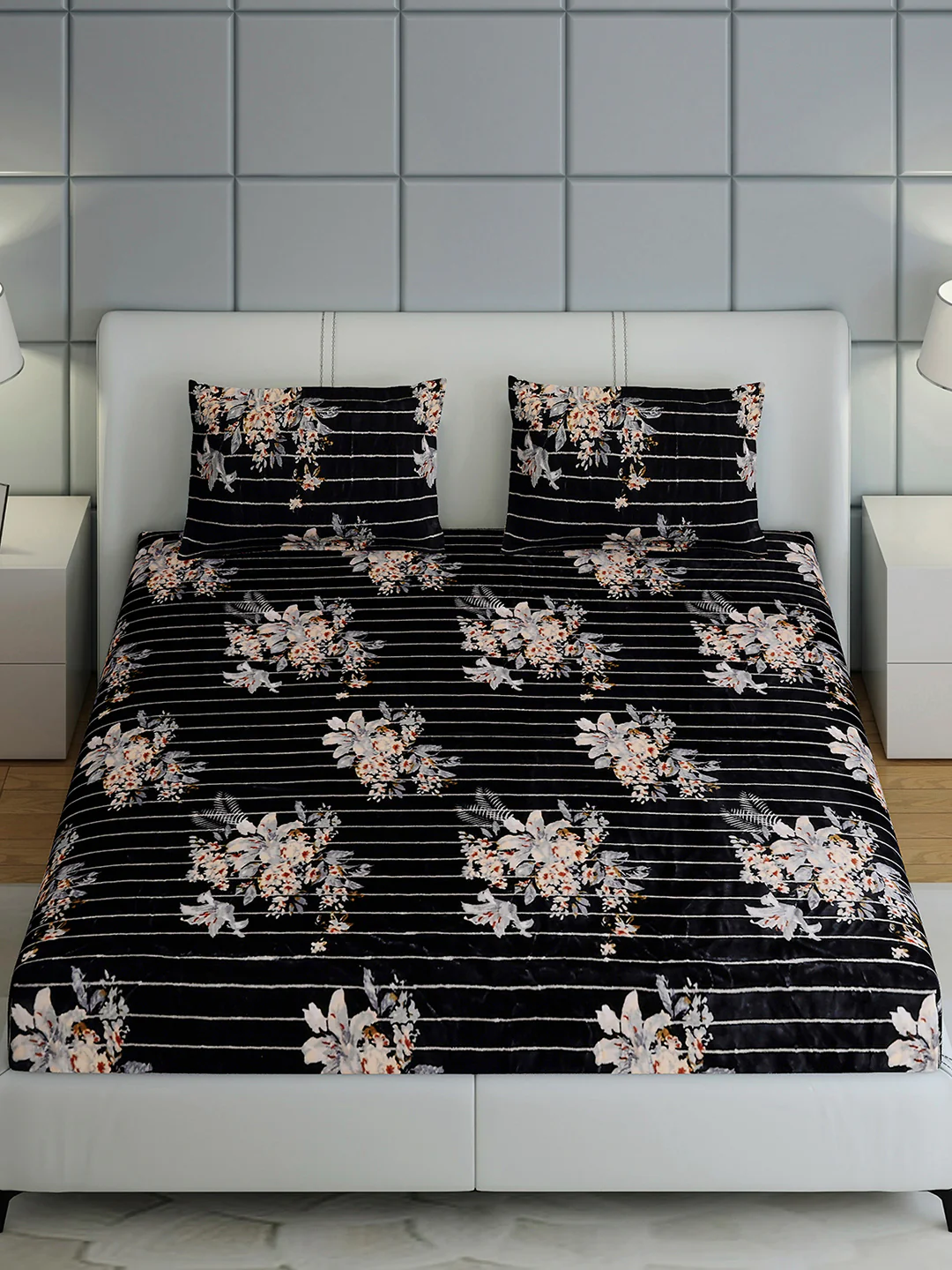413 GSM Polyester King Bed 1 Bedsheet with 2 Pillow Cover (Aura) - Image 3