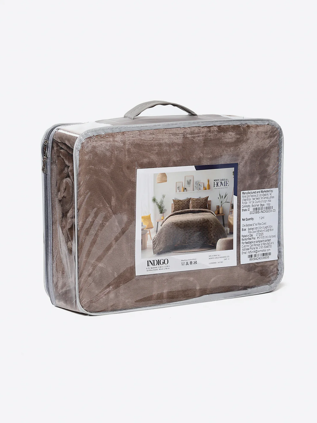435 GSM Polyester Double Bed 1 Bedsheet with 2 Pillow Cover (Indigo) - Image 9
