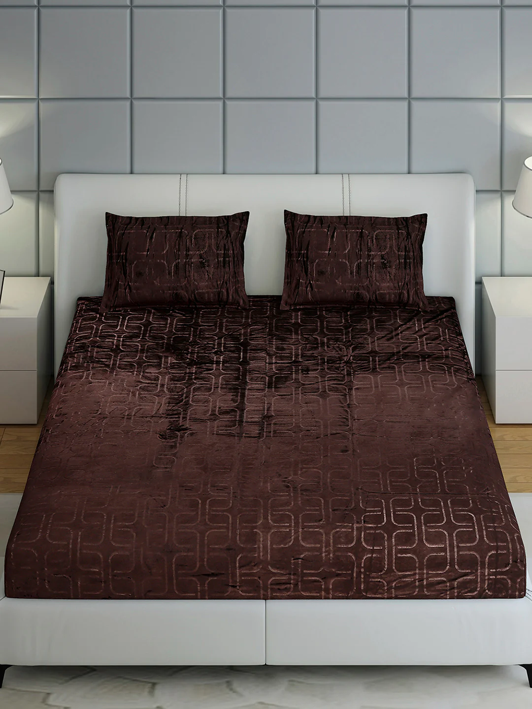 435 GSM Polyester Double Bed 1 Bedsheet with 2 Pillow Cover (Indigo) - Image 3