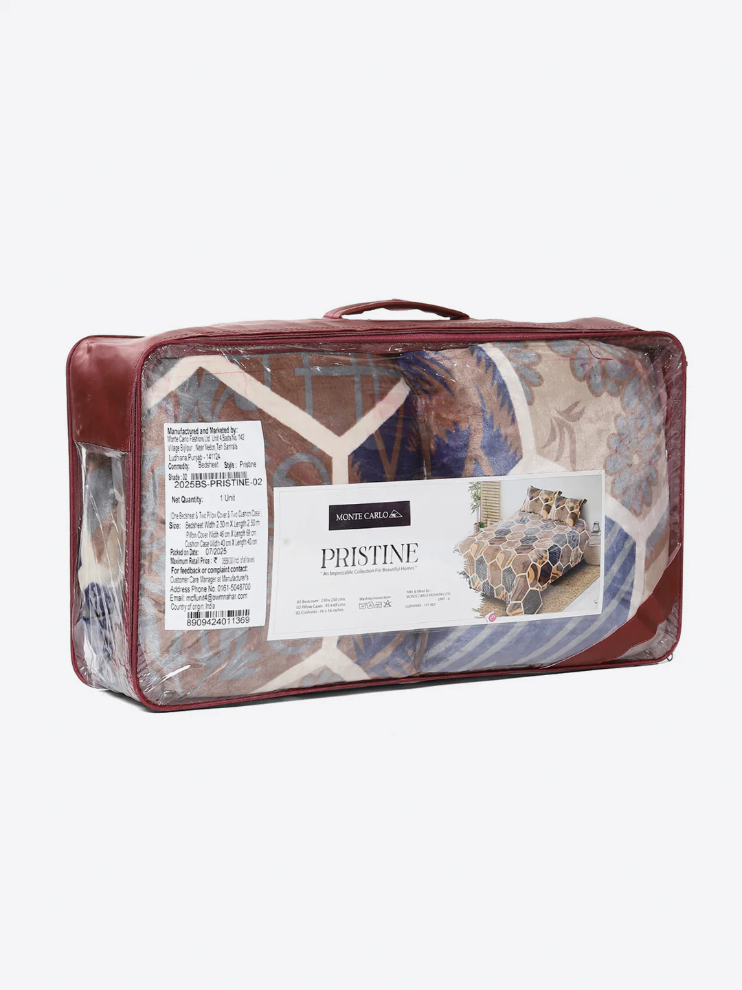 487 GSM Polyester Double Bed 1 Bedsheet, 2 Pillow Cover & 2 Cushion Case (Pristine 4 Pcs Set) - Image 10