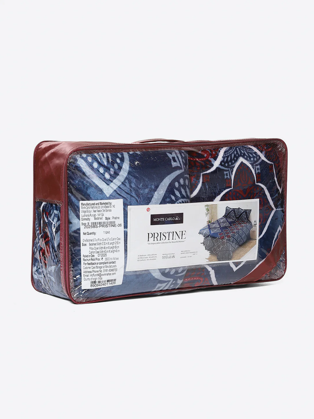 487 GSM Polyester Double Bed 1 Bedsheet, 2 Pillow Cover & 2 Cushion Case (Pristine 4 Pcs Set) - Image 10
