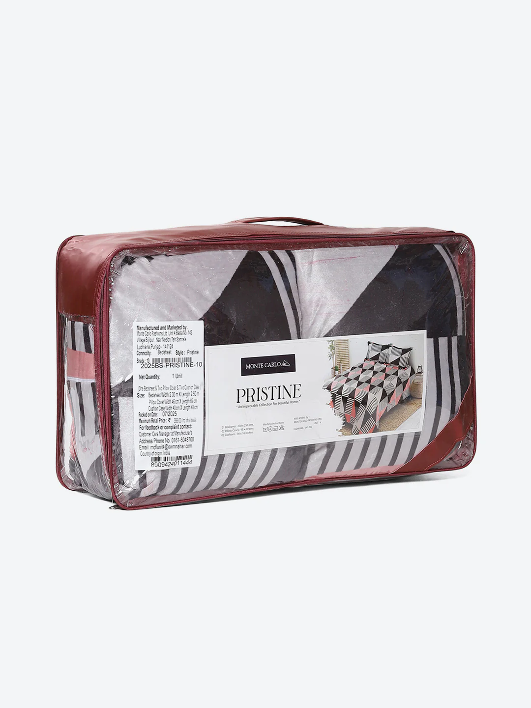 487 GSM Polyester Double Bed 1 Bedsheet, 2 Pillow Cover & 2 Cushion Case (Pristine 4 Pcs Set) - Image 10