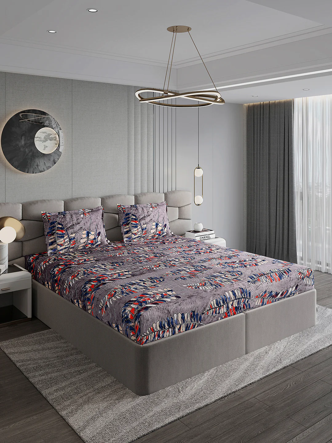 495 GSM Polyester King Bed 1 Bedsheet with 2 Pillow Cover (Gold Mine) - Image 4