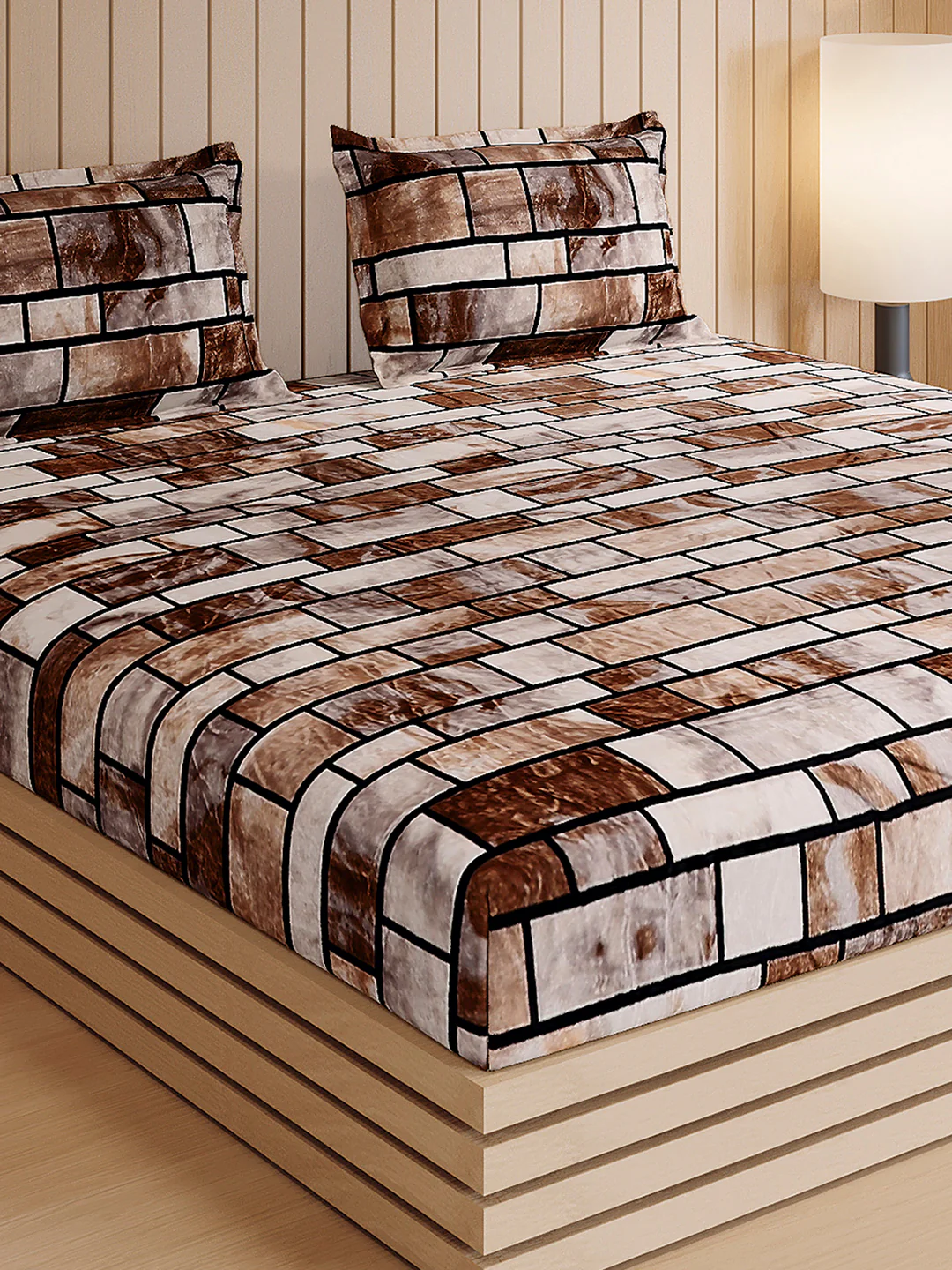 904 GSM Polyester Double Bed 1 Bedsheet, 1 Duvet Cover & 2 Pillow Cover (Meteor 4 Pcs Set) - Image 8