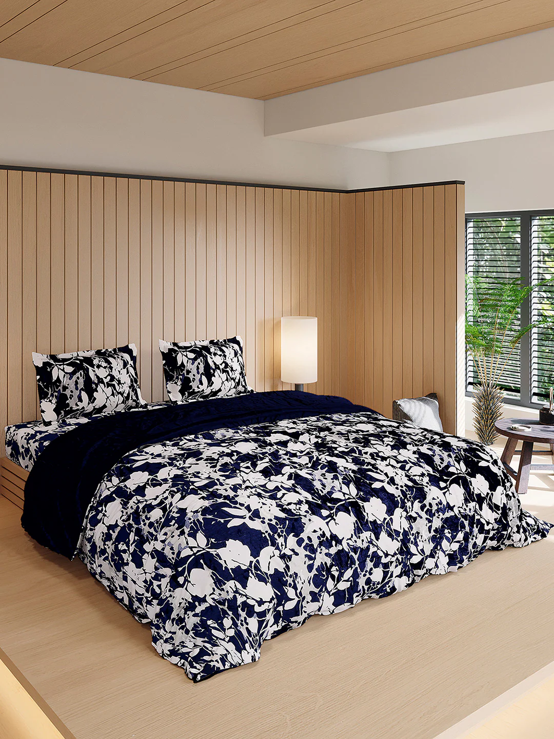 904 GSM Polyester Double Bed 1 Bedsheet, 1 Duvet Cover & 2 Pillow Cover (Meteor 4 Pcs Set) - Image 4