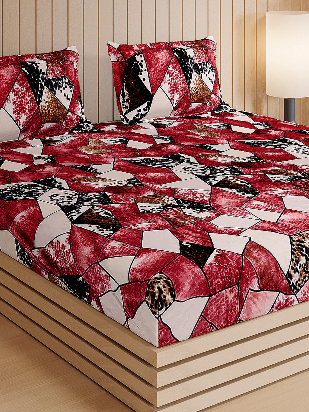 904 GSM Polyester Double Bed 1 Bedsheet, 1 Duvet Cover & 2 Pillow Cover (Meteor 4 Pcs Set) - Image 8