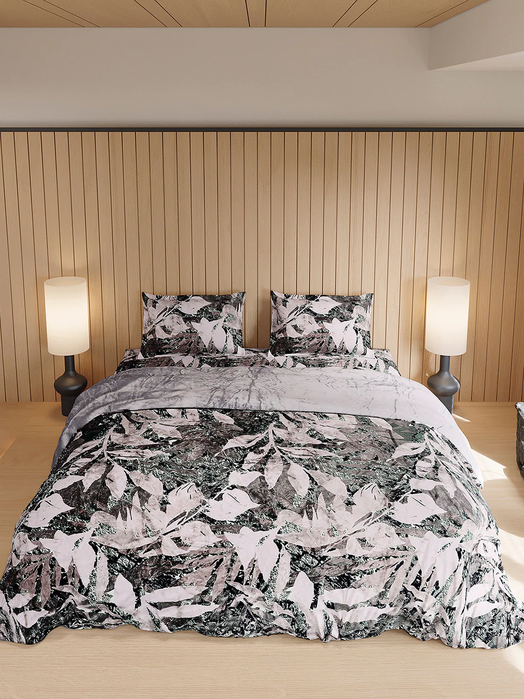 904 GSM Polyester Double Bed 1 Bedsheet, 1 Duvet Cover & 2 Pillow Cover (Meteor 4 Pcs Set) - Image 3