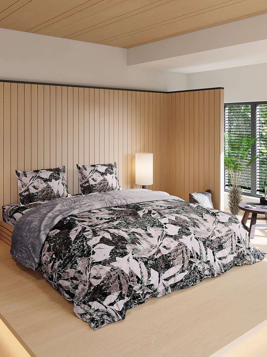 904 GSM Polyester Double Bed 1 Bedsheet, 1 Duvet Cover & 2 Pillow Cover (Meteor 4 Pcs Set) - Image 4