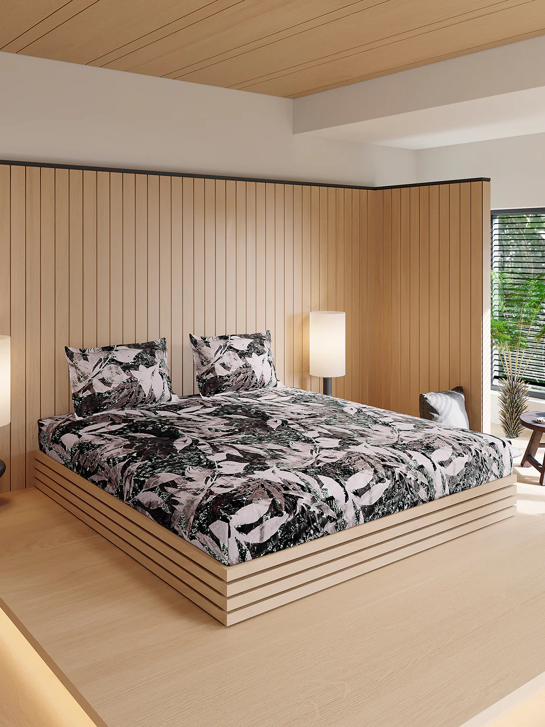 904 GSM Polyester Double Bed 1 Bedsheet, 1 Duvet Cover & 2 Pillow Cover (Meteor 4 Pcs Set) - Image 7