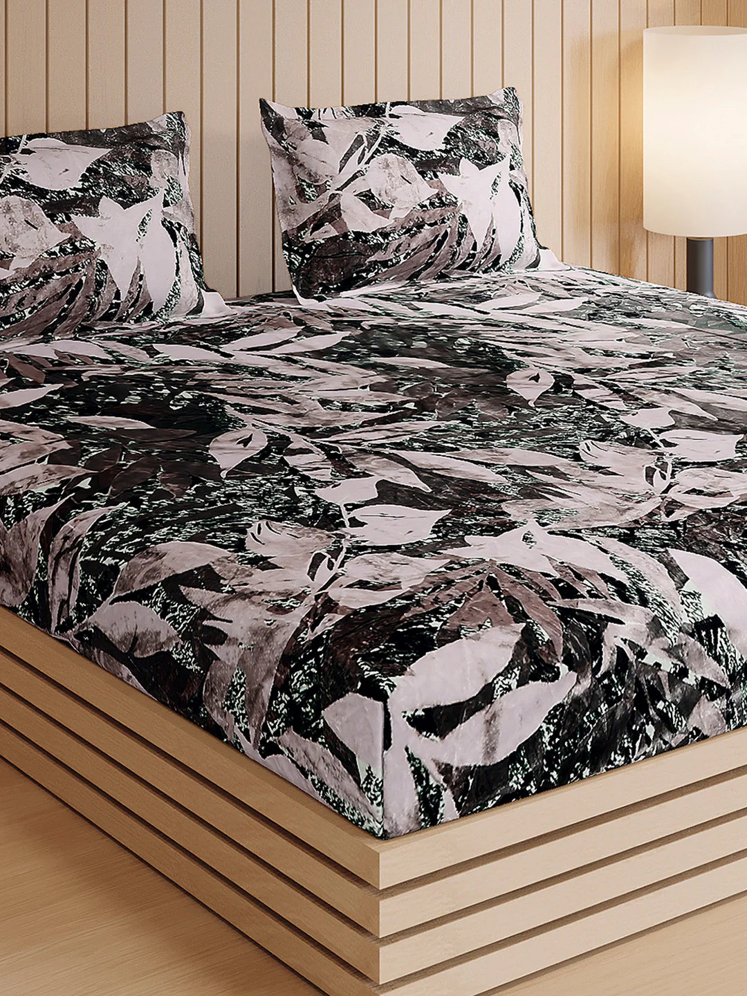 904 GSM Polyester Double Bed 1 Bedsheet, 1 Duvet Cover & 2 Pillow Cover (Meteor 4 Pcs Set) - Image 8