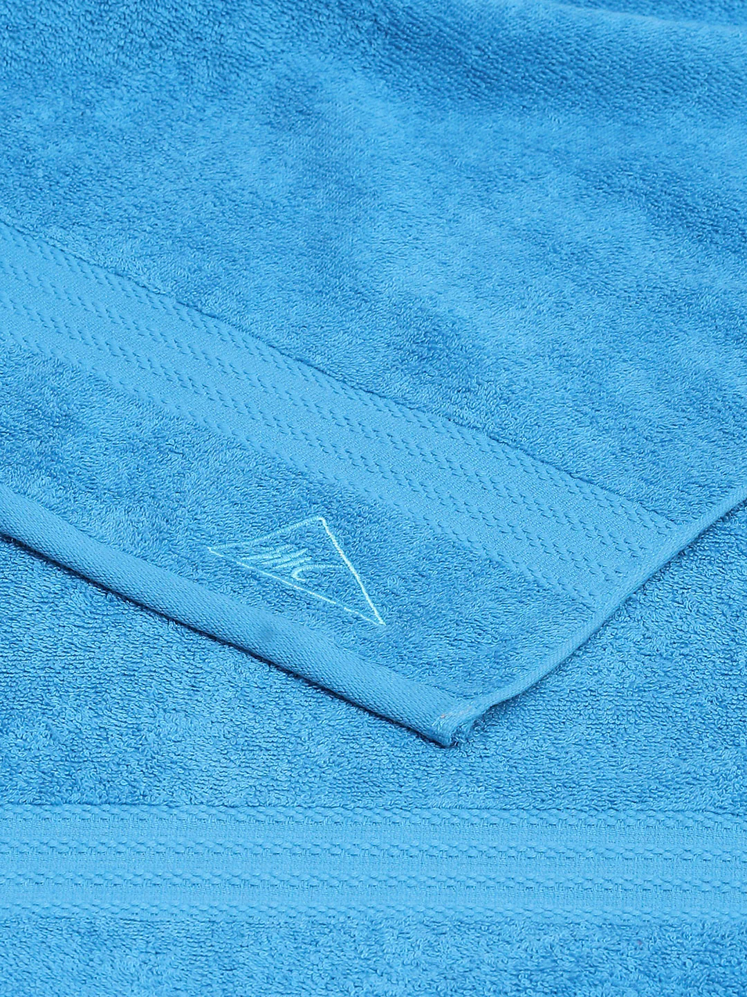 Aqua Blue Cotton Solid 400 GSM Bath Towel (Jazz) - Image 4