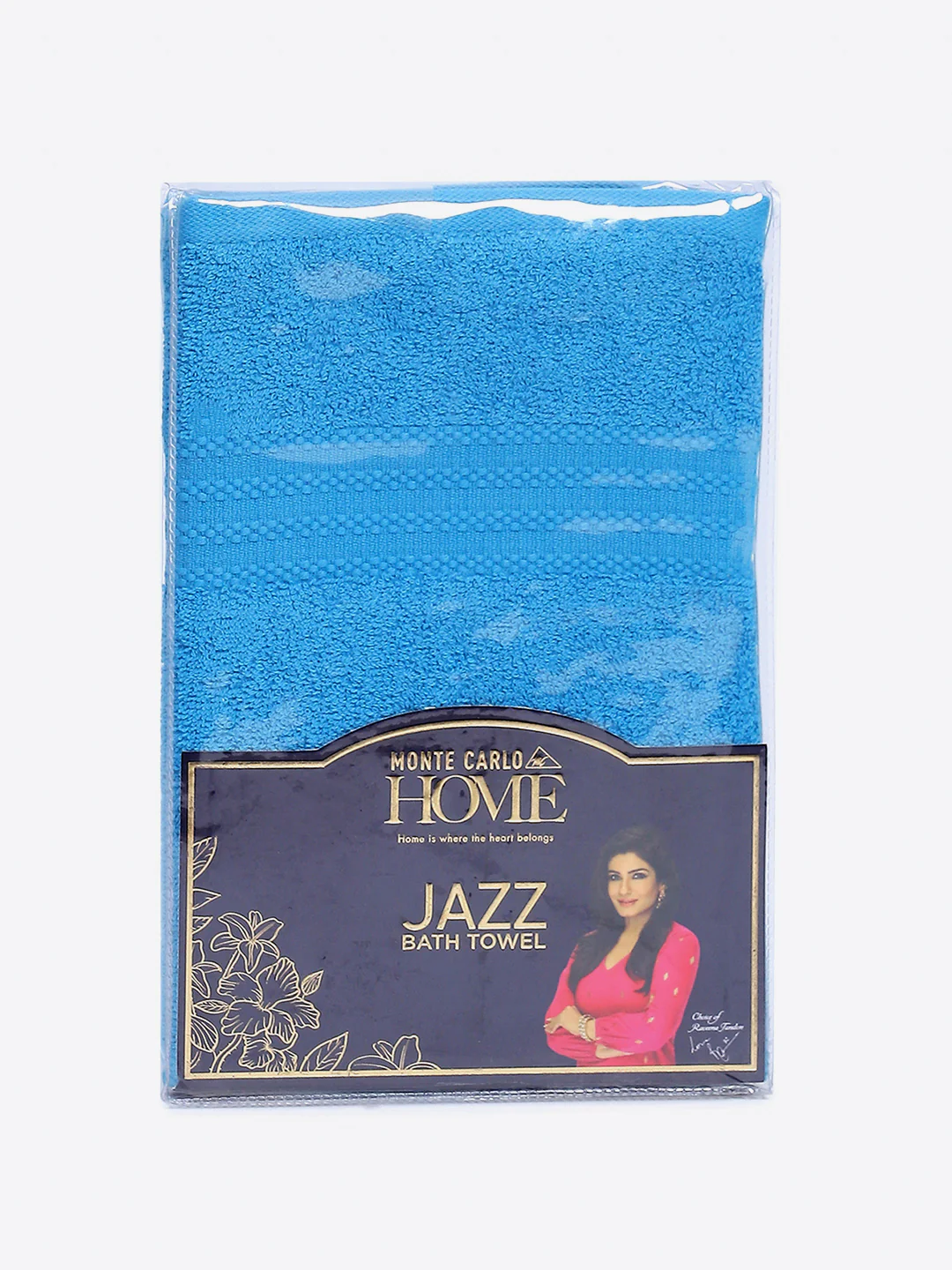 Aqua Blue Cotton Solid 400 GSM Bath Towel (Jazz) - Image 5