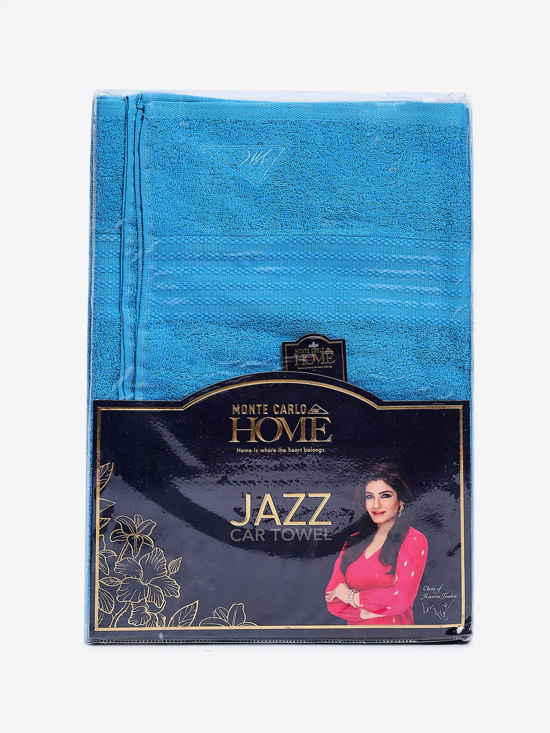 Aqua Blue Cotton Solid 400 GSM Car Towel (Jazz) - Image 5
