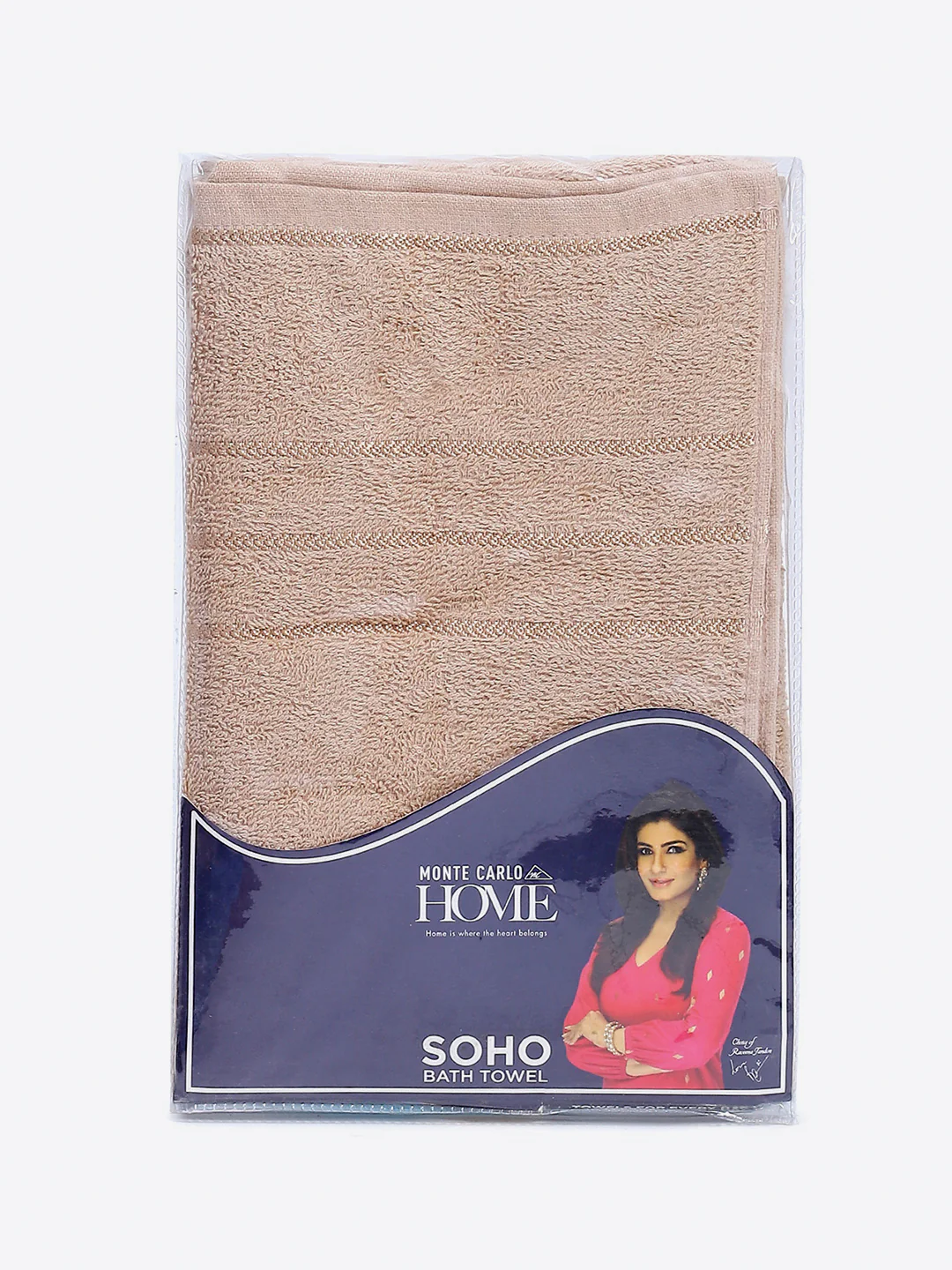 Beige Cotton Solid 350 GSM Bath Towel (Soho) - Image 5