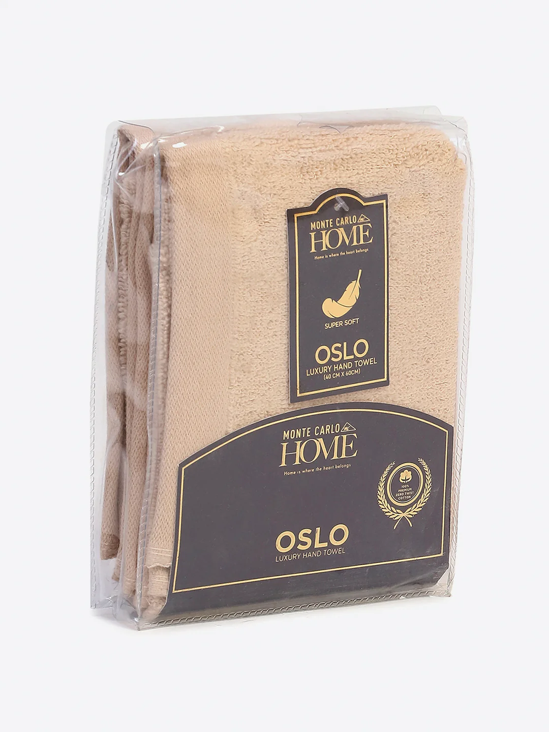 Beige Cotton Solid 350 GSM Hand Towel (Pack of 2) - Image 5