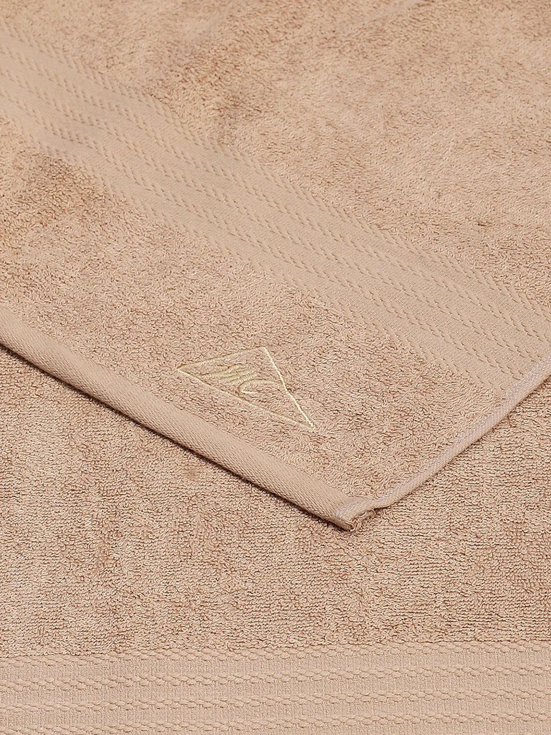 Beige Cotton Solid 400 GSM Bath Towel (Jazz) - Image 4