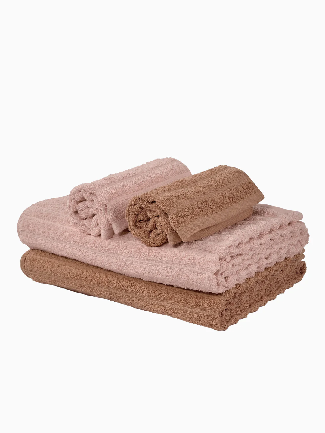 Beige & Pink 100% Cotton Solid 500 GSM Bath Towel Sensations 4 Pc Set Gifting Box Pack - Image 6