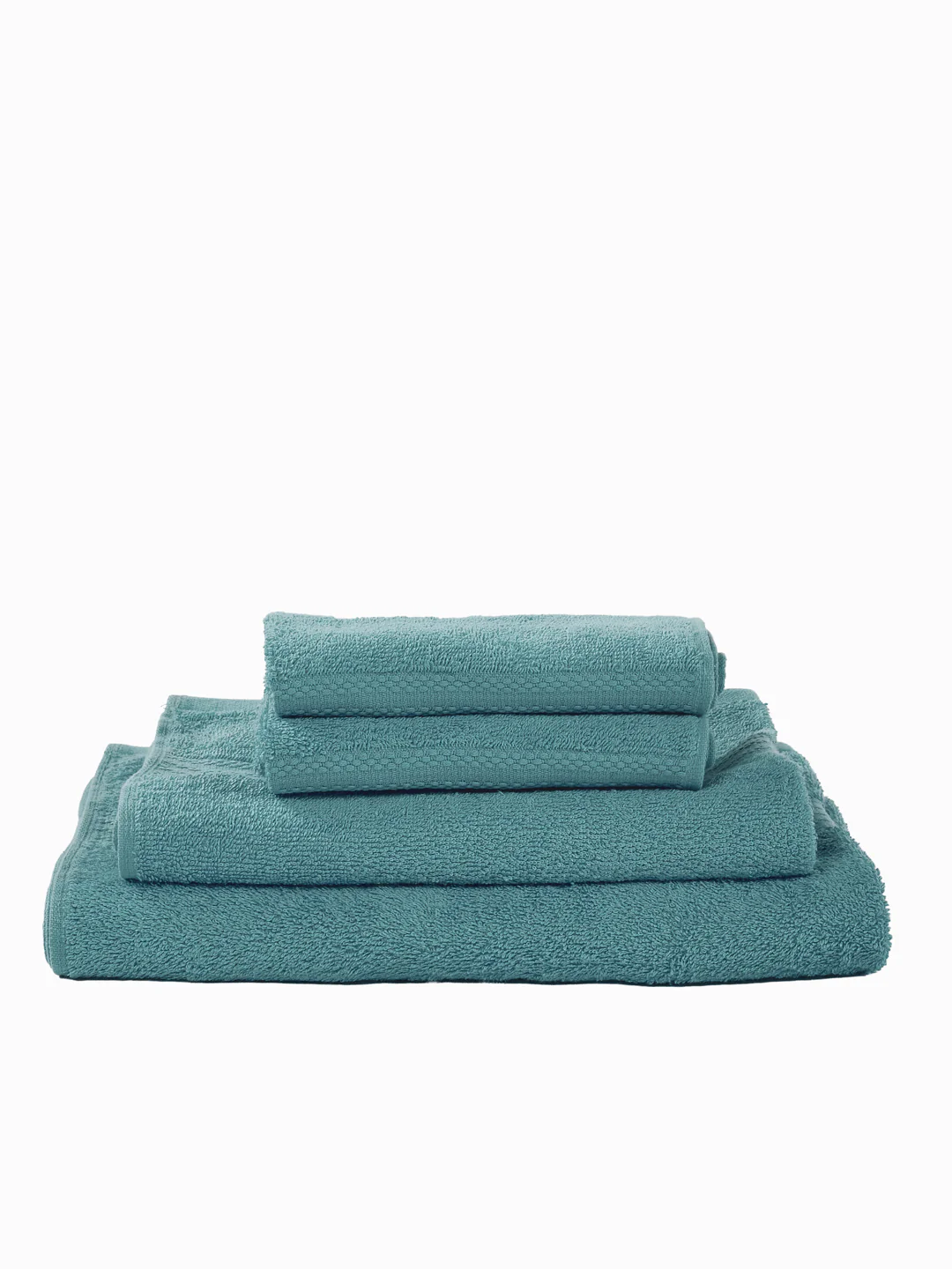 Blue 100% Cotton Solid 380 GSM Bath Towel Jazz 4 Pc Set Gifting Box Pack - Image 5