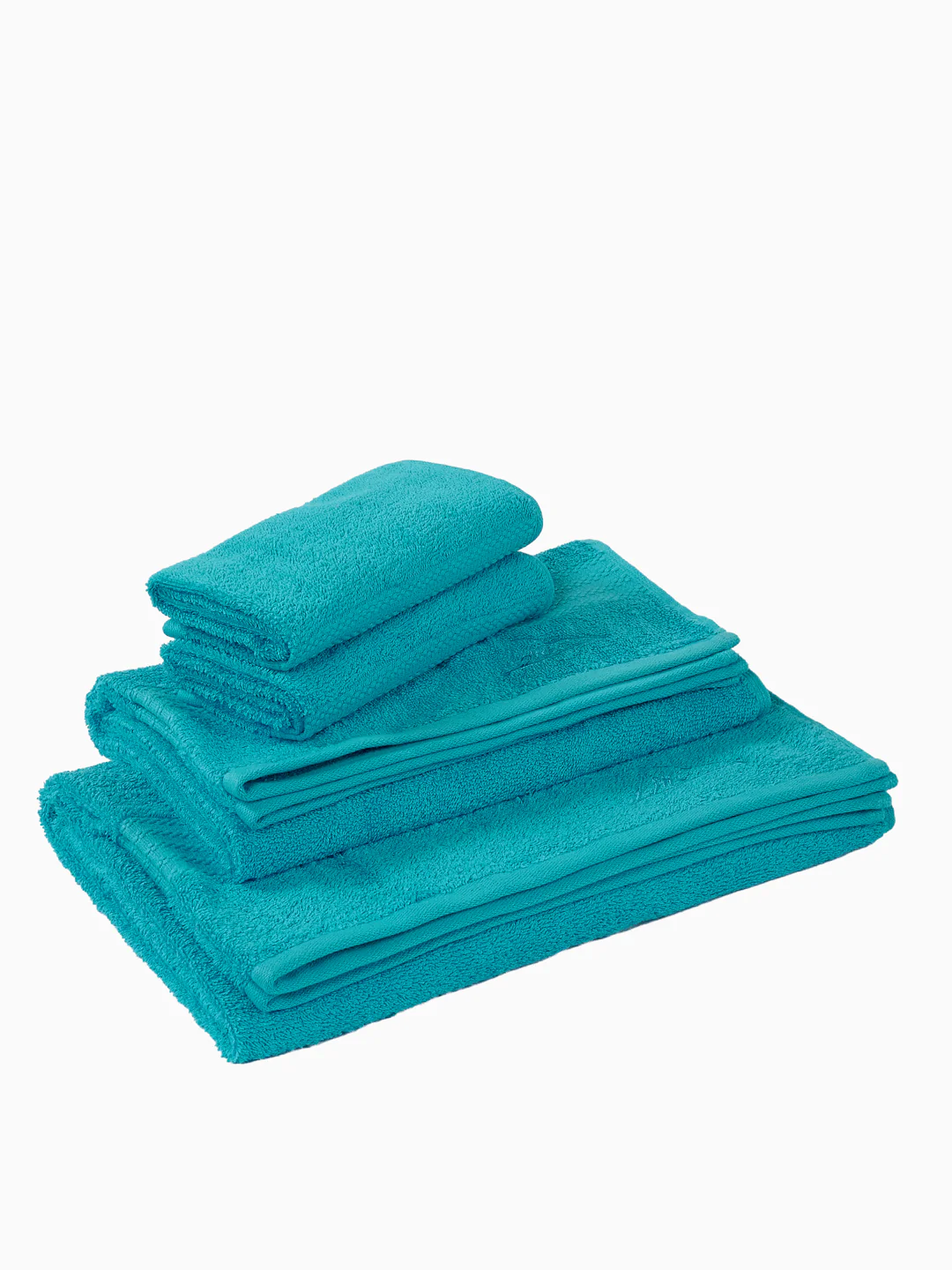 Blue 100% Cotton Solid 380 GSM Bath Towel Jazz 4 Pc Set Gifting Box Pack - Image 4