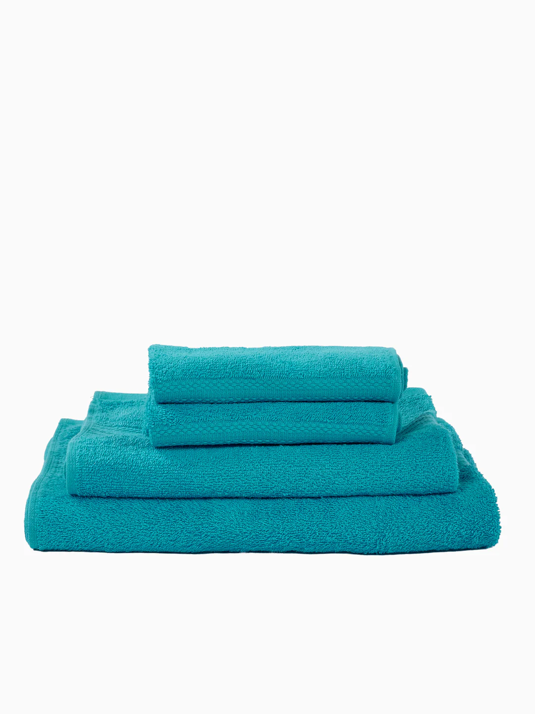 Blue 100% Cotton Solid 380 GSM Bath Towel Jazz 4 Pc Set Gifting Box Pack - Image 5