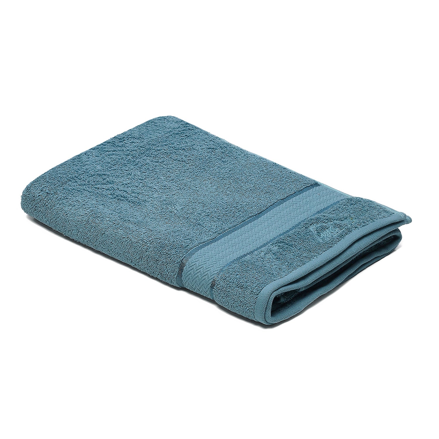 Blue Cotton 450 GSM Bath Towel - Image 2
