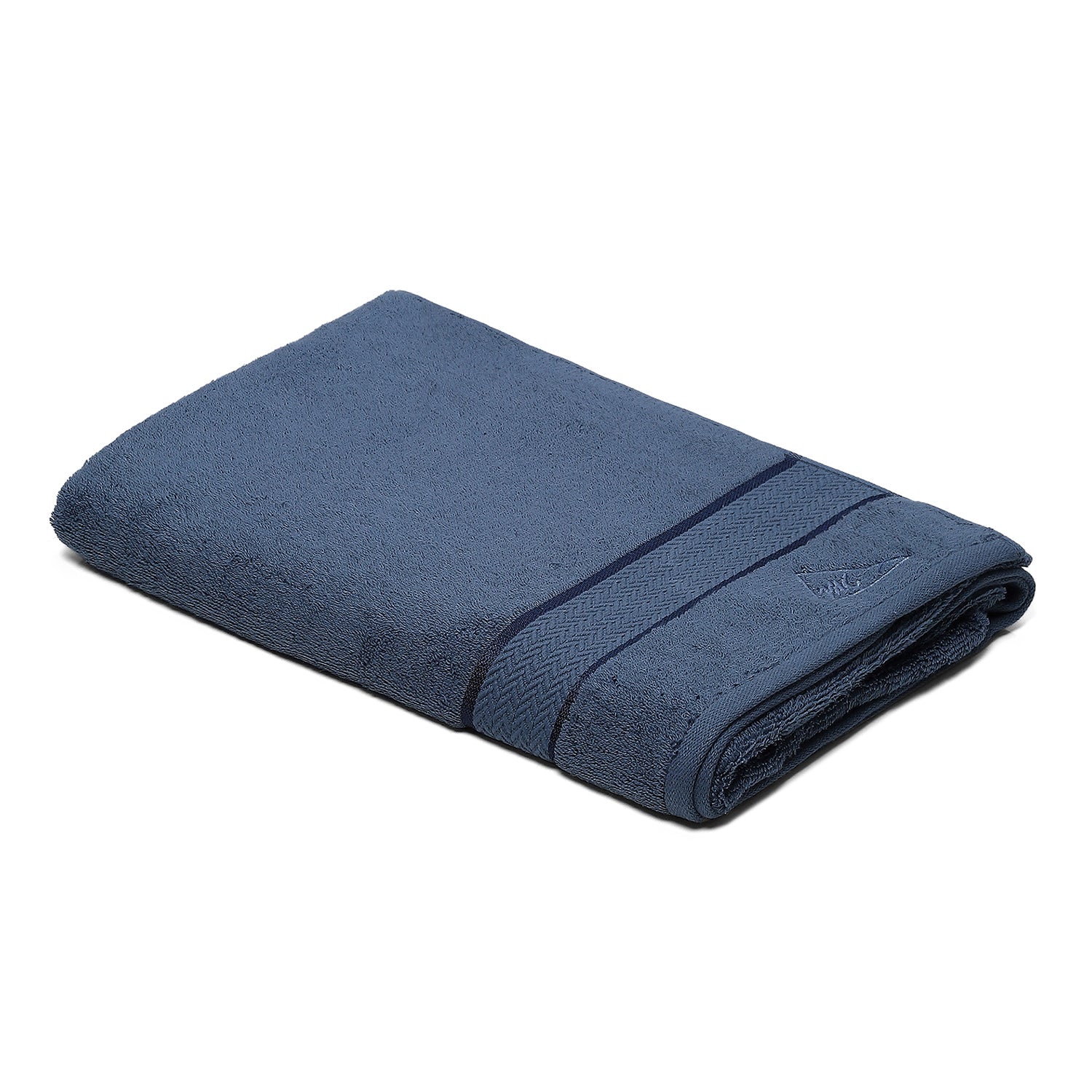 Blue Cotton 450 GSM Bath Towel - Image 2