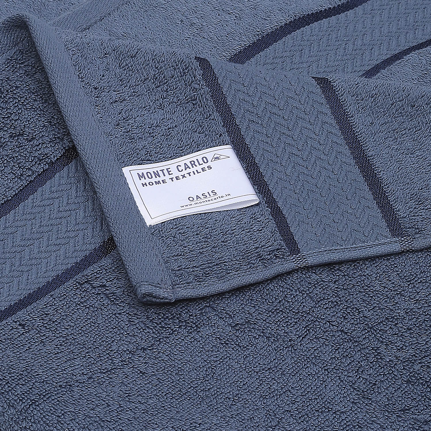 Blue Cotton 450 GSM Bath Towel - Image 4