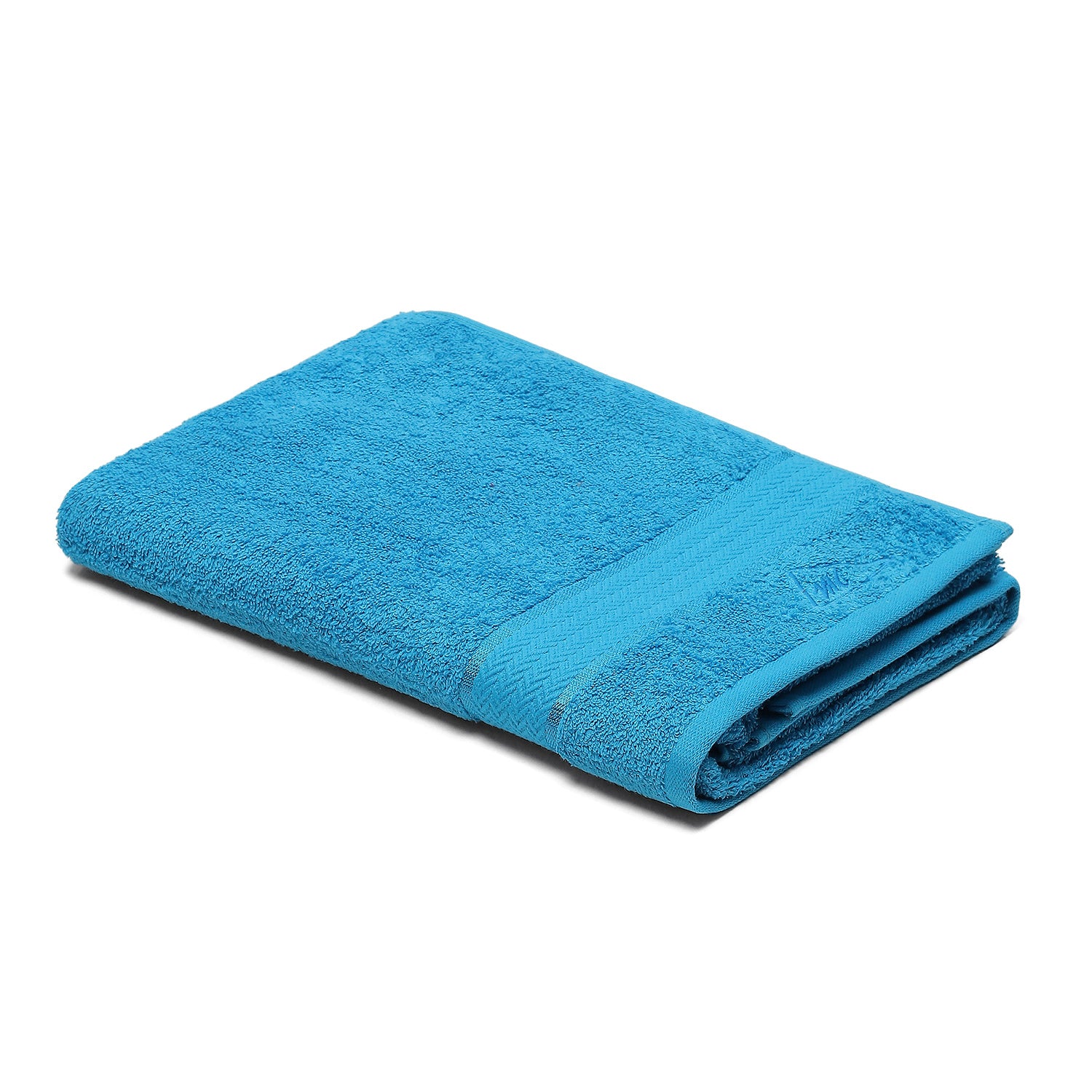Blue Cotton 450 GSM Bath Towel - Image 2