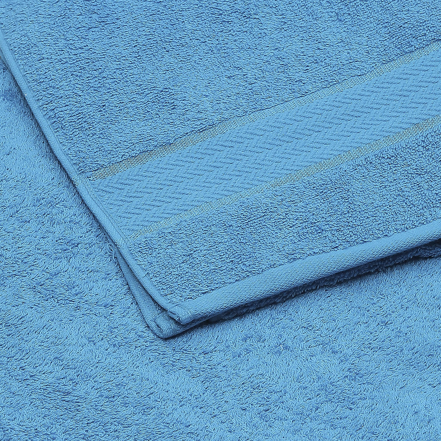 Blue Cotton 450 GSM Bath Towel - Image 3