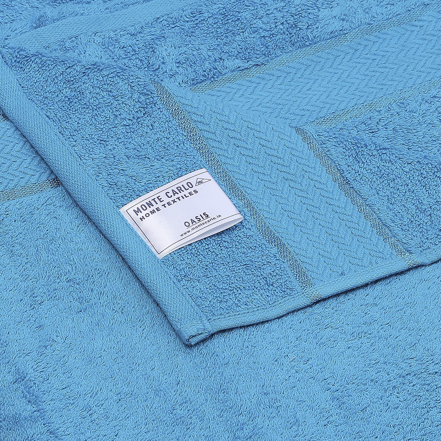 Blue Cotton 450 GSM Bath Towel - Image 4