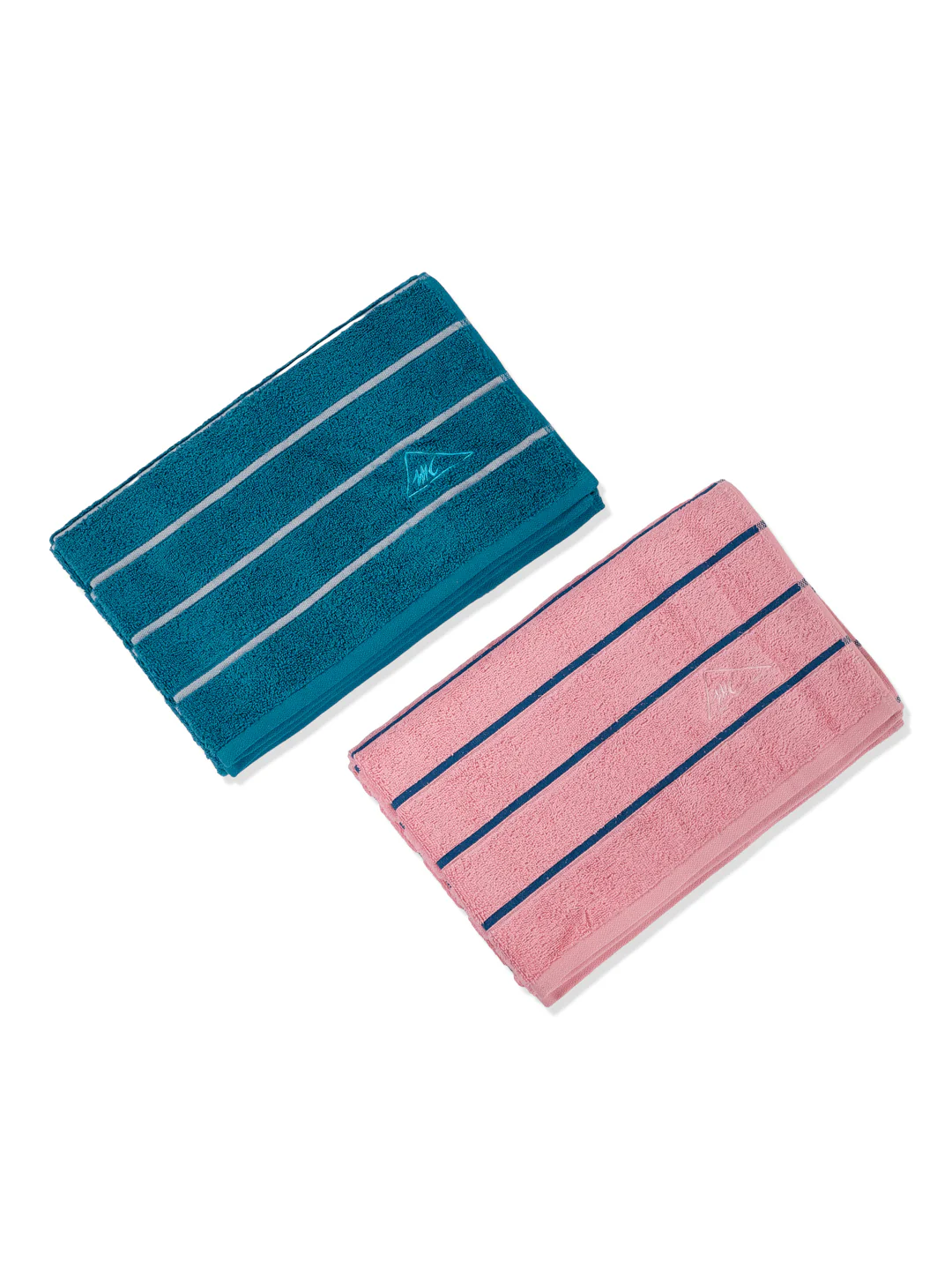 Blue & Dusty Pink 100% Cotton Solid 480 GSM Bath Towel King & Queen 2 Pc Set Gifting Box Pack - Image 5